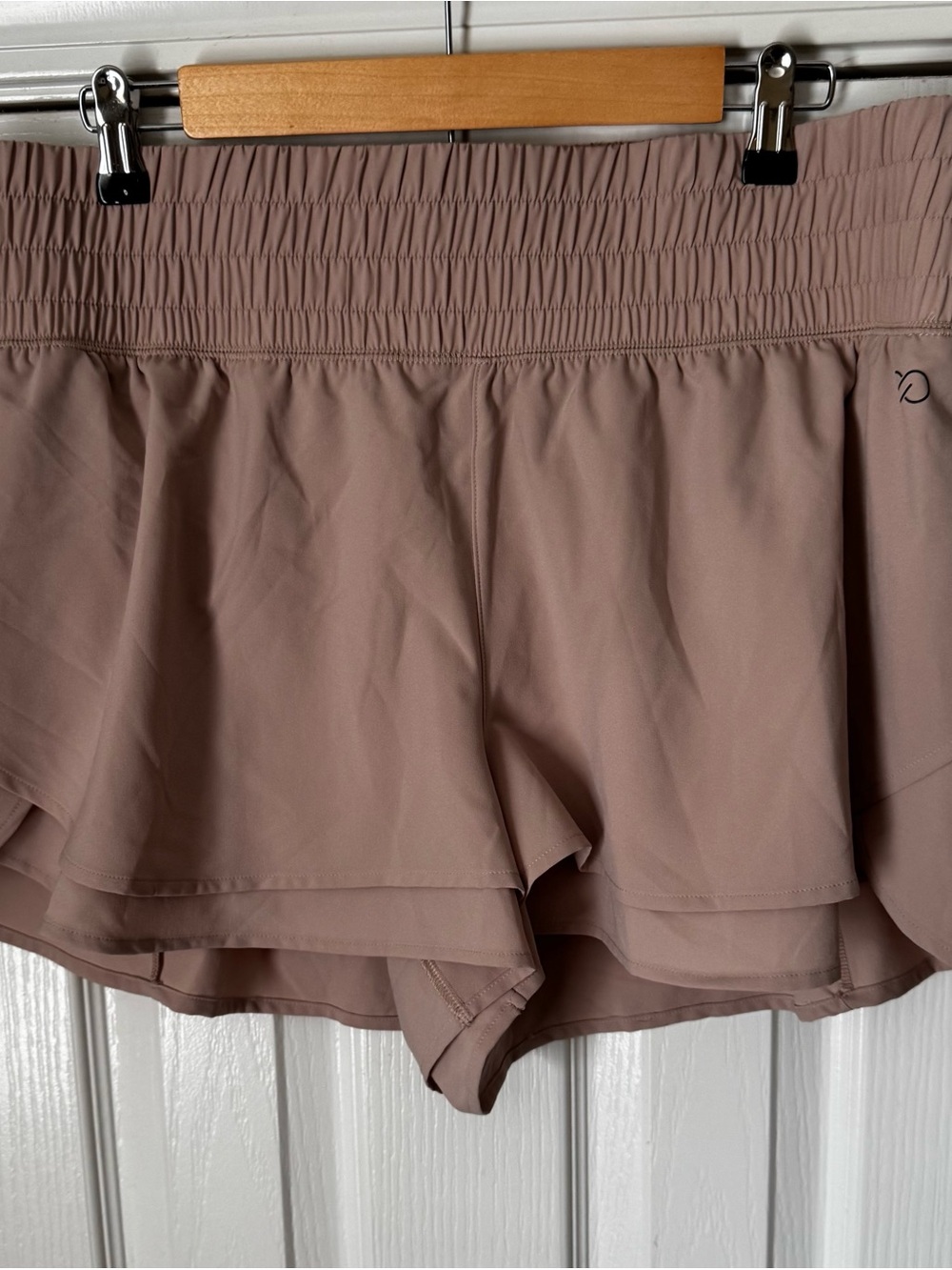 Calia Women’s High Rise Performance Hem Short 3”inseam XL Sandstone Gray